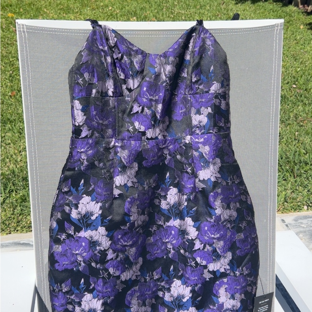 Floral Purple and Black Dress